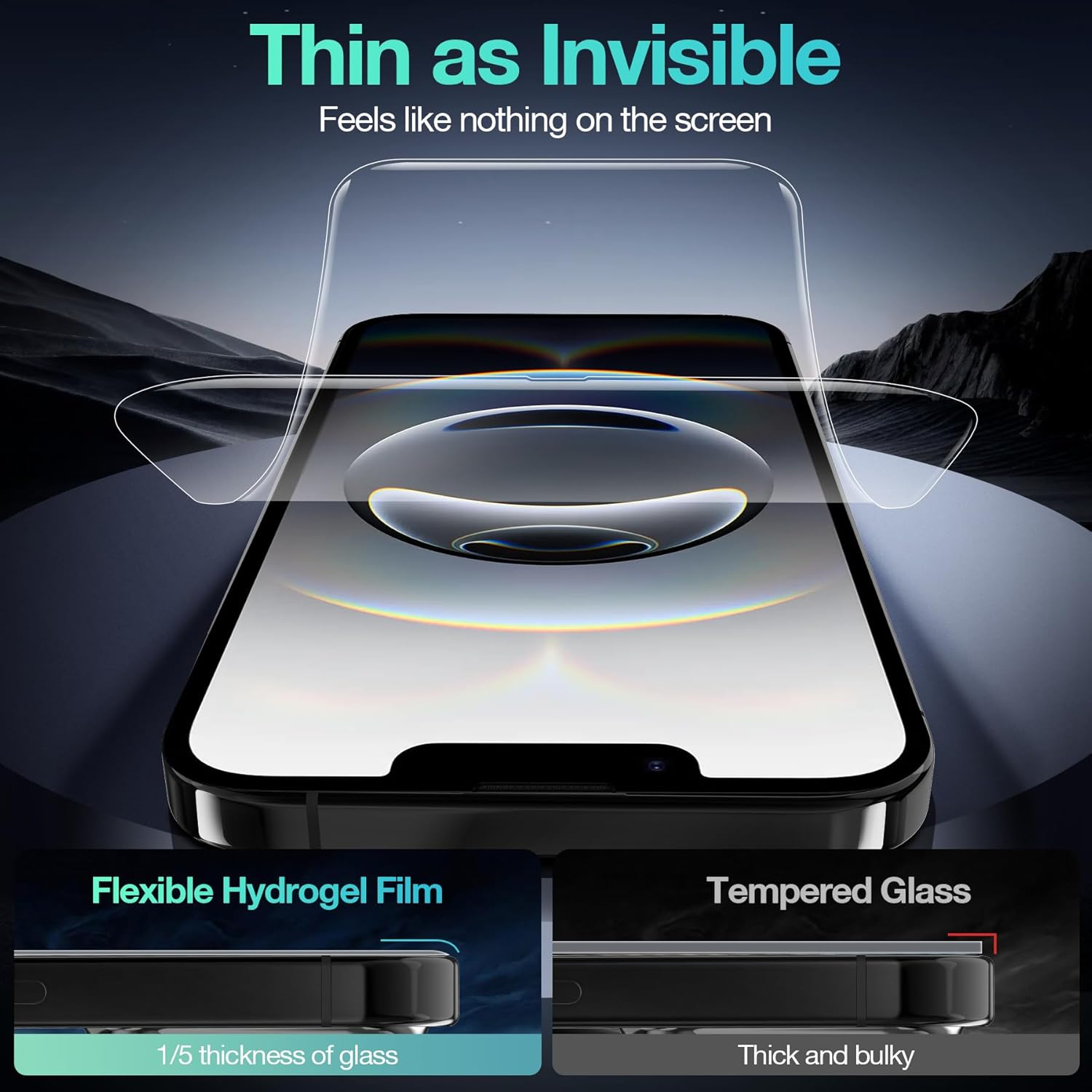 3 Pack Flexible Film for iPhone 16e Screen Protector[NOT GLASS], Invisible Thin, Never Cracks, Full Coverage, Scratch Resistant&Self-Healing