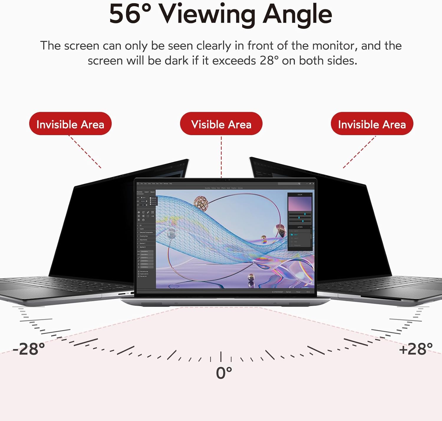 bersem 17.3 Inch Laptop Privacy Screen for 16:9 Ratio Computer Monitor, Anti-Glare, Blue Light Filter, Removable, UV-Blocking, 1 Pack
