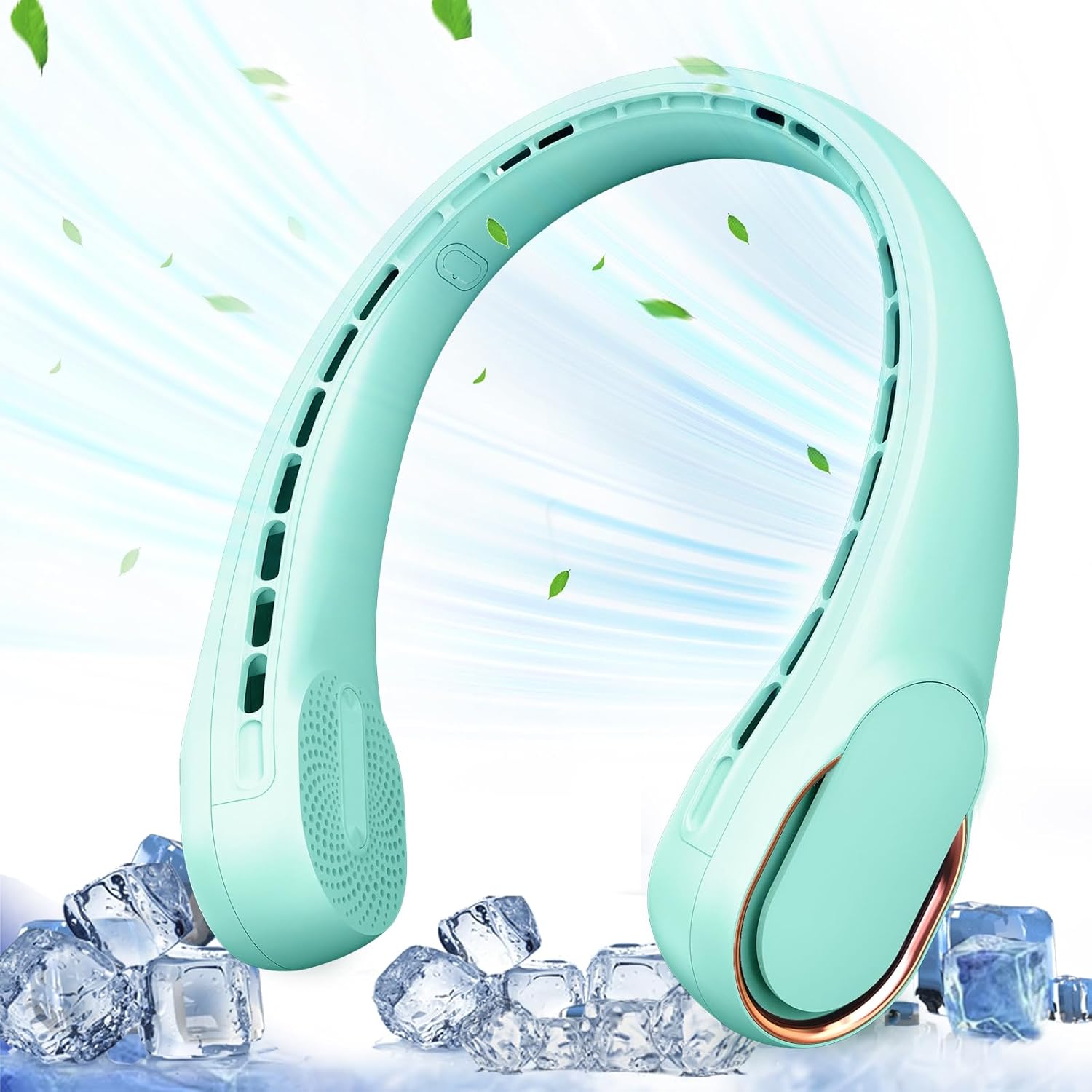 Portable Neck Fan, Neck Fans for Women, 4000 mAh Rechargeable Personal Fan,360° Hands Free Bladeless Fan, 3 Speeds Adjustable, Faster Cooling, Super Quiet, Suitable for Home, Office, Travel