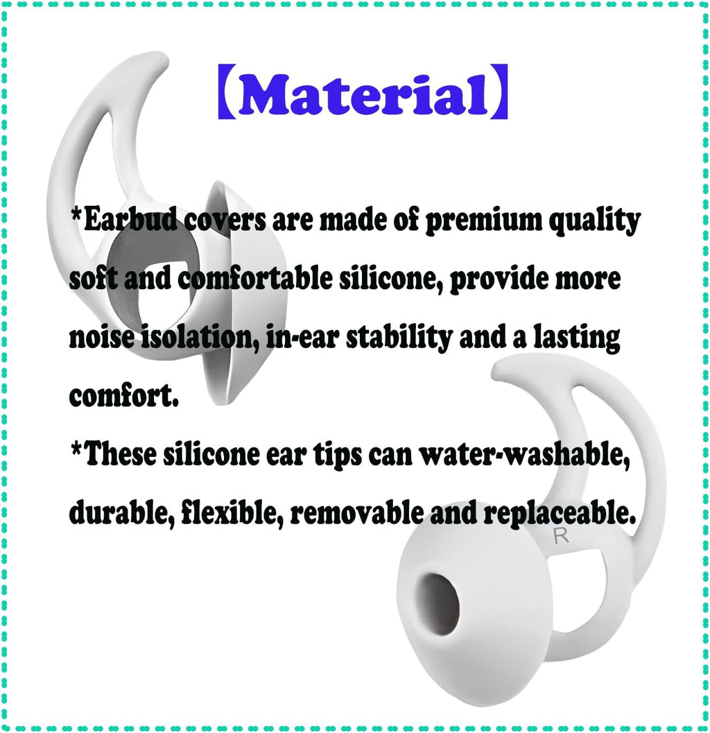 3 Pairs Earbuds Replacement Tips Large，Silver Earbud Tips ，Silicone Eartips Compatible with Bose QuietComfort and Sport Earphones