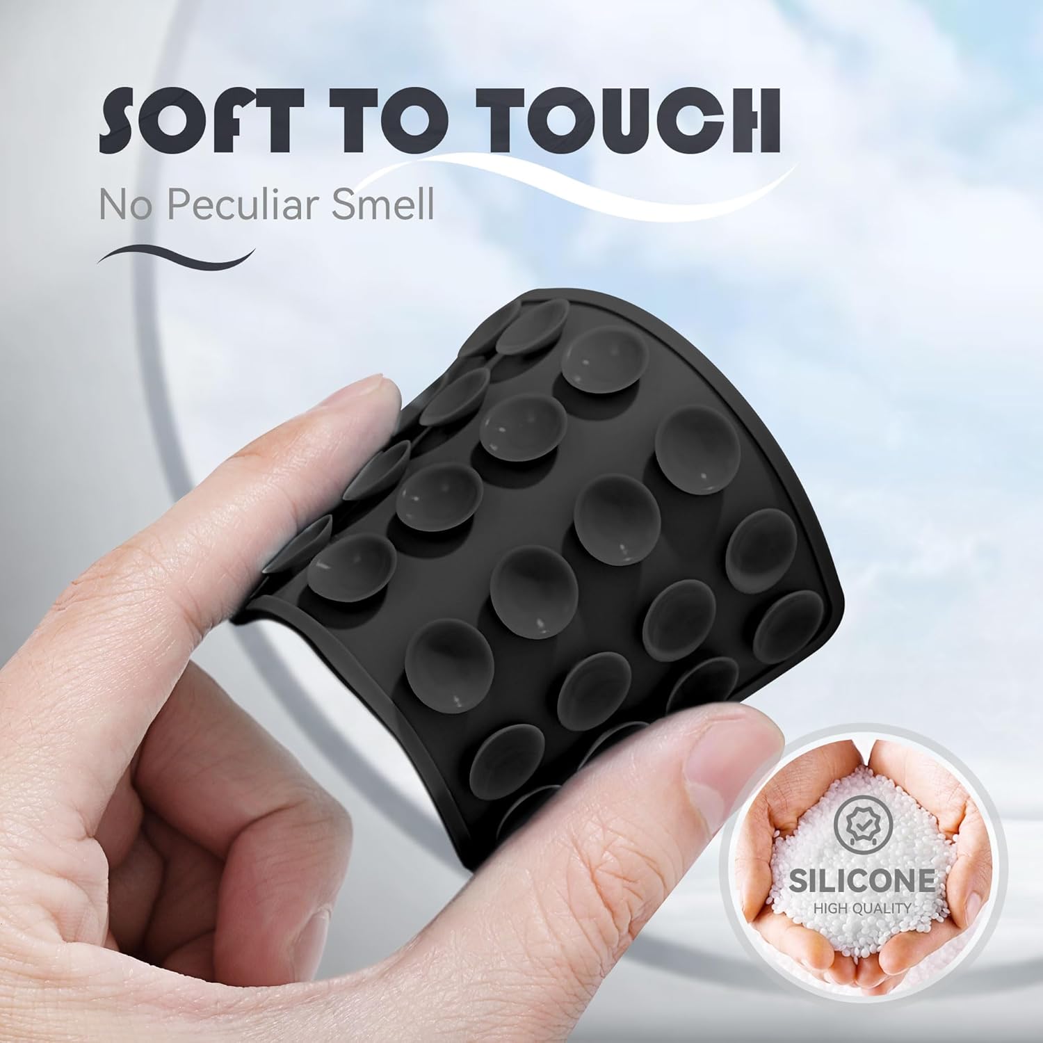 Silicone Phone Sticky Grip, Suction Phone Case Mount for iPhone and Android, Hands-Free Sticky Cell Phone Grip, Mobile Fidget Mirror Holder for Selfies and Videos