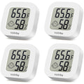 Vaikby Indoor Thermometer 4Pack, Humidity Gauge Meter Digital Hygrometer Room Thermometer for Home, Hight Accurate Temperature and Humidity Monitor for Greenhouse, Reptile, Humidors, Cellar, Office