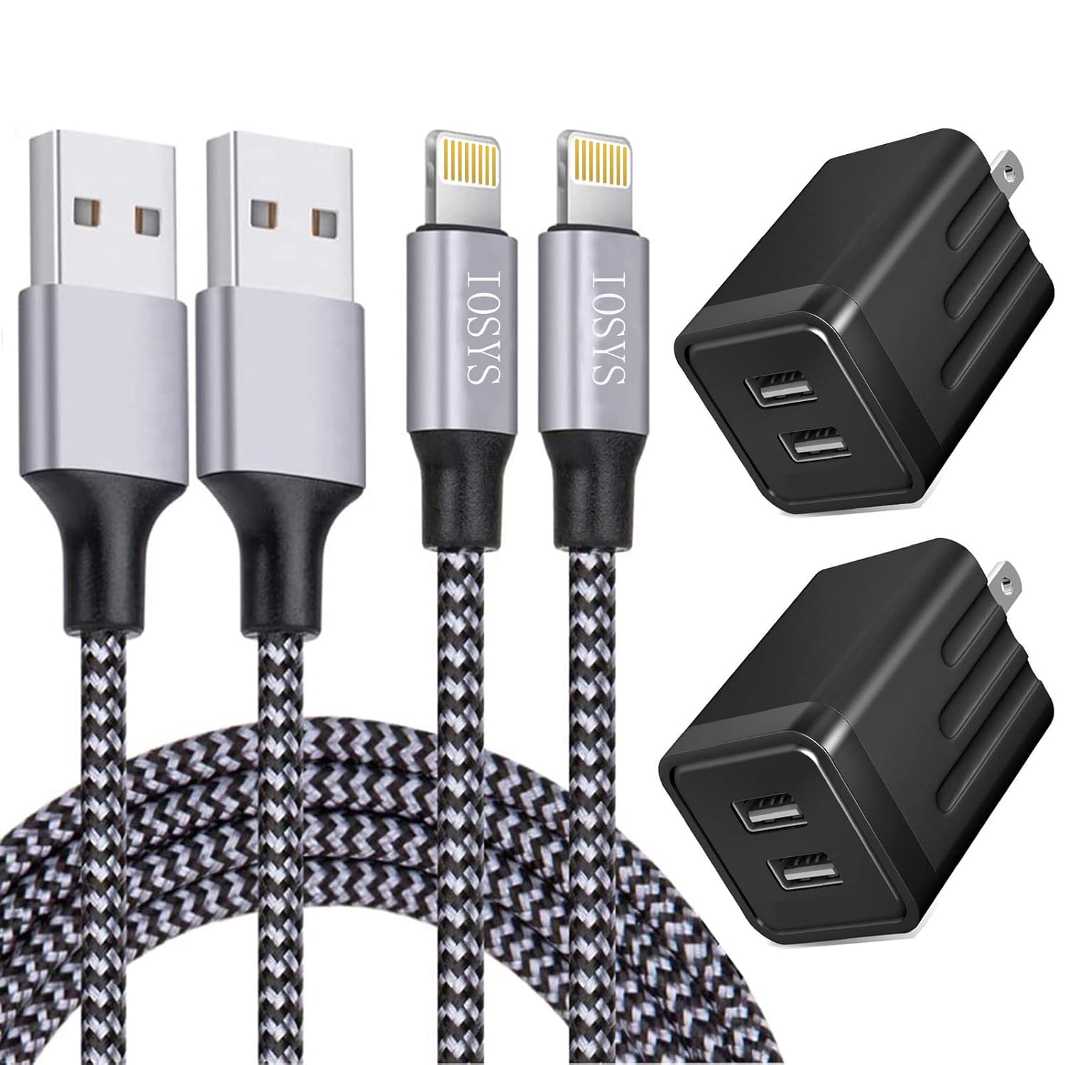 iPhone Fast Charger,iPhone Charger Fast Charging 2Pack Dual Port USB Wall Chargers Block Adapter Plug Long 6FT Fast Charging Lightning Cable Cord for iPhone 14 13 12 11 Pro Max XS X 8 7 Plus SE iPad