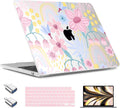 TWOLSKOO Compatible with M4 MacBook Air 13.6 inch Case 2025-2022 Release M4 A3240 M3 A3113 M2 A2681, Plastic Hard Shell & Keyboard Cover & Type C Adapter & Screen Protector, Floral Spring