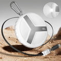Vivilumens Rugged Power Bank Outdoor Charger 10000mAh USB-C Fast Charging Cable Retractable 25.5 inch Carabiner Wearable Smart Display & Flashlight Battery Pack for Hiking, Camping, Backpacking(White)