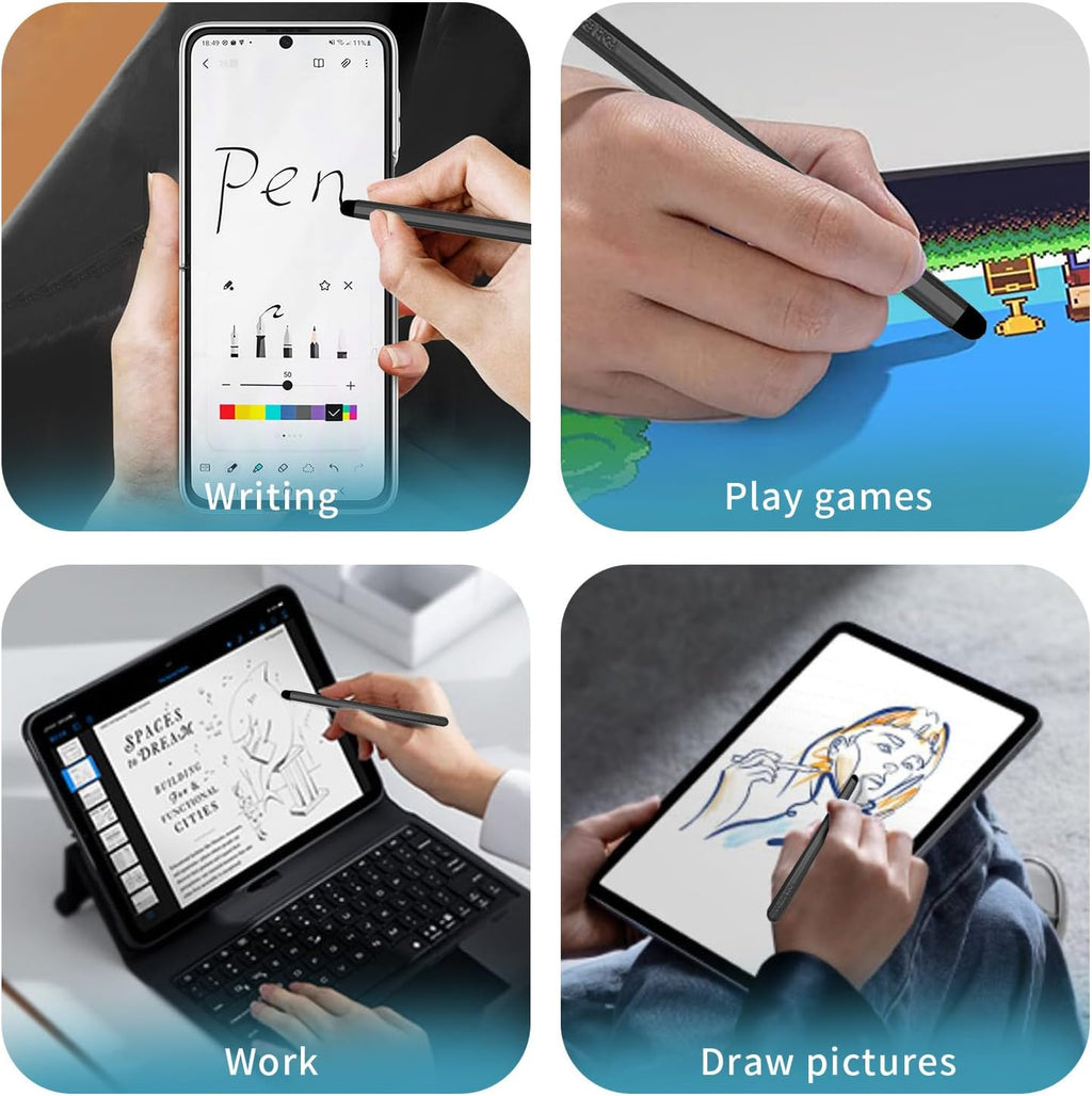 Stylus Pens with Pen Slot for Touch Screens, High Precision Capacitive Universal Stylus for iPad iPhone Tablets Samsung Galaxy All Touch Screen Devices (Golden-Long)