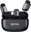BOYA mini Wireless Lavalier Microphone for Android/Tablets/PC with USB C Plug,Noise Reduction,30H Battery Life with Charging Case,AI Voice Changer,Lapel Microphone Wireless for Video Recording Podcast