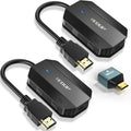 2025 Upgraded Wireless HDMI Transmitter and Receiver 4K Ultra HD Decoding & 1080P Output, Long Range Wireless HDMI Extender Transmission, Plug and Play, 1 RX to 8 TX, Stable & Low Latency