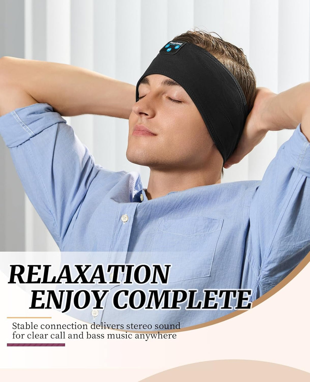 Perytong Sleep Headphones Bluetooth Headband Wireless Headphone Headband for Side Sleepers - Headphones for Sleeping - Sleeping Headband for Insomnia Nuit Travel,Gift for Women Men Mom Dad