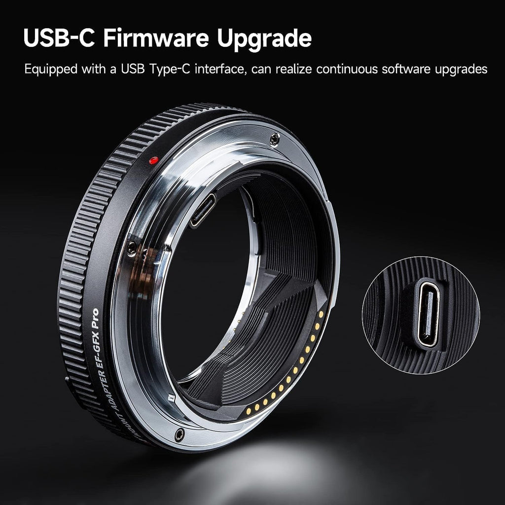 VILTROX EF-GFX Pro Lens Adapter EF Mount to GFX Mount Lens Adapter Converter Ring for Canon EF/EF-S Series Lens to Fuji GFX-Mount Medium Format Camera GFX 100 100S 50S 50SII 50R