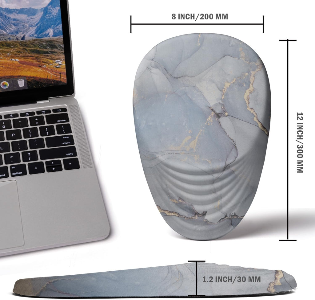 Ergonomic Mouse Pad with Wrist Rest Support,Mousepad Relief Carpal Tunnel Pain, Entire Memory Foam Mouse Pad with Non-Slip PU Base, Wireless Mouse Pad, Cloud Marble