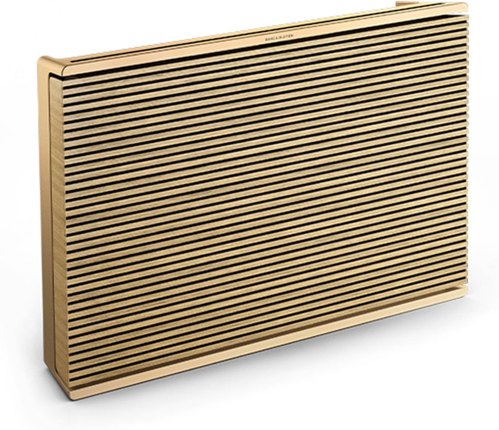 Bang & Olufsen Beosound Level Portable Wi-Fi Multiroom Speaker, Gold Tone/Light Oak