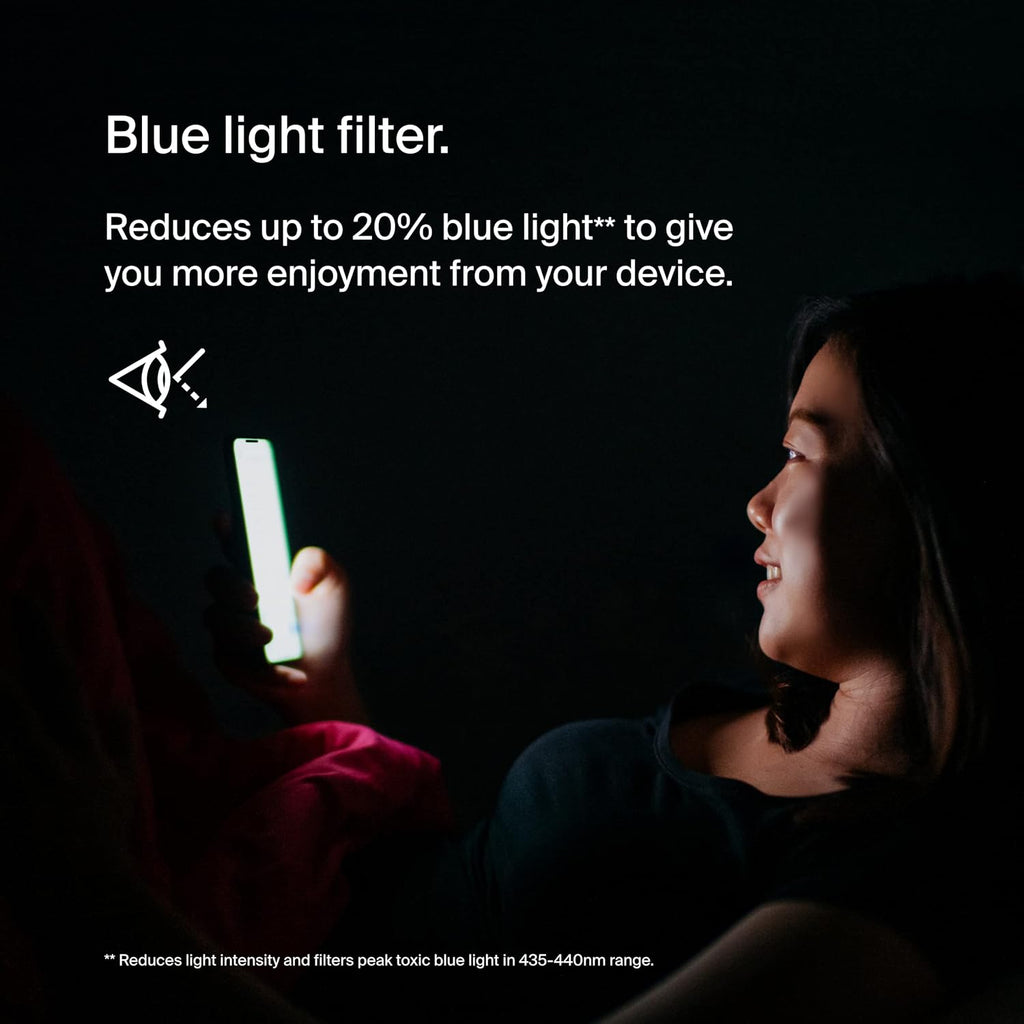 Belkin ScreenForce UltraGlass Blue Light Filter Screen Protector for iPhone 14 Pro Max, Scratch-Resistant Impact Protection w/Included Easy Align Tray for Bubble-Free Application