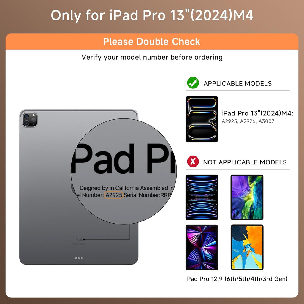 Transparent Case with Keyboard for 2024 iPad Pro 13 inch (M4), iPad Pro 13,7-Color Backlit,Magic Wireless Keyboard, 360°Rotating,Multi-Touch trackpad,Pencil Holder,with Shortcuts,White