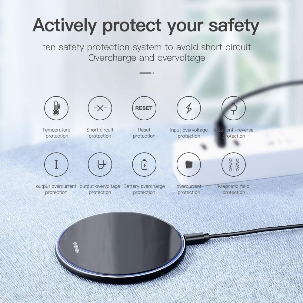 20W Fast Wireless Charger Pad with USB-C for Samsung Galaxy S25/S24/S23/S22/Note 20/Buds/Buds +,Pixel 8/7,LG G8/7/6,Wireless Phone Charge Station Compatible with iPhone 16/15/14/13/SE/X/AirPods etc