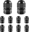 10 PCS 1/4"(4-8mm) NPT Nylon Cable Gland Joints with Gaskets, IP68 Adjustable Lock Nut Strain Relief Cord Grip Waterproof Cable Glands - UL Listed and RoHS Compliant