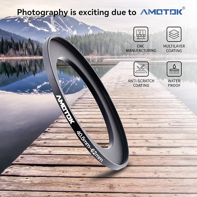 40.5mm Lens to 62mm Camera Lens Adapter, 40.5mm to 62mm Filter Step up Ring - Image 2
