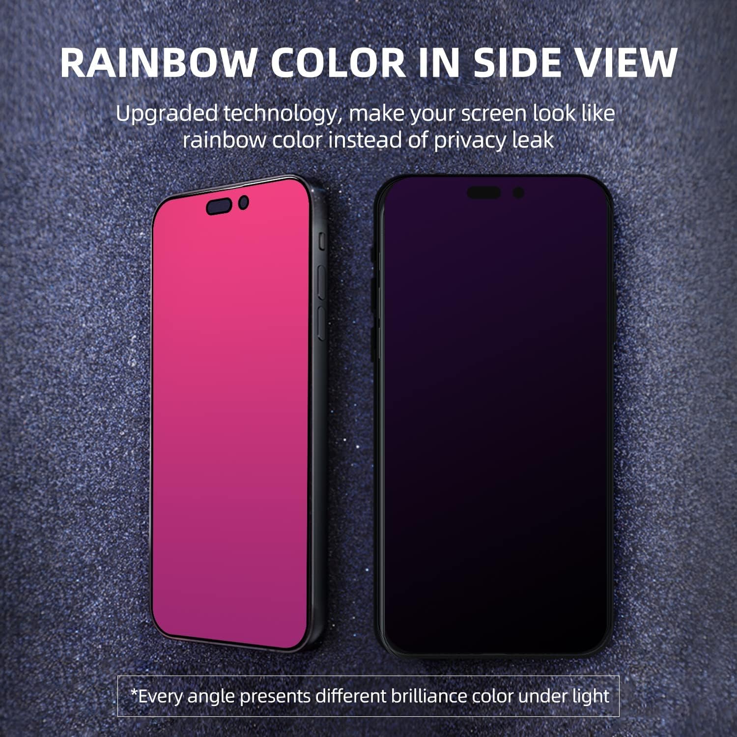 EGKimBa for iPhone 16 Pro Max Privacy Screen Protector, Gradient Color, Bubble Free, Easy Installation, Auto Dust-Elimination, Anti Blue Light