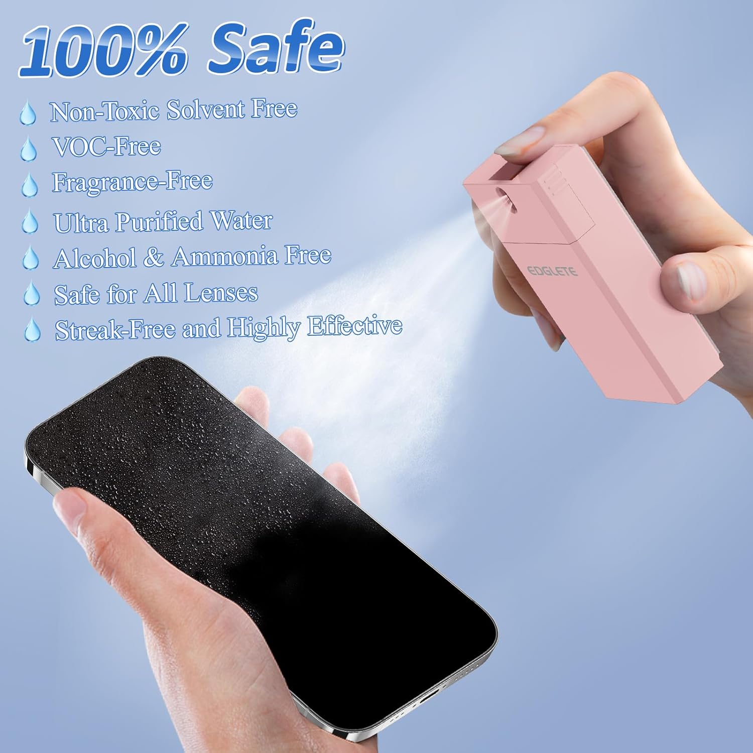 Screen Cleaner Spray and Wipe, Streak-Free Computer Screen Cleaner, Portable Laptop Cleaning Kit for Phone Car Touchscreen Monitor PC MacBook iPad TV Electronic, Refillable 2oz Spray Microfiber Cloth