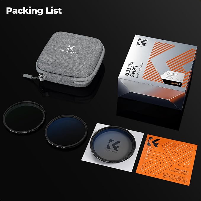 K&F Concept 37mm UV/CPL/ND2-400 Lens Filters Kit-18 Multi-Layer Coatings - Image 7