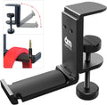 6amLifestyle Foldable All Aluminum Headphone Hook Holder for Desk, Under Desk Headphone Hanger Stand with Cable Organizer, Headset Holder Clamp for PC Gaming Headsets, Bag Hooks, Desk Accessories