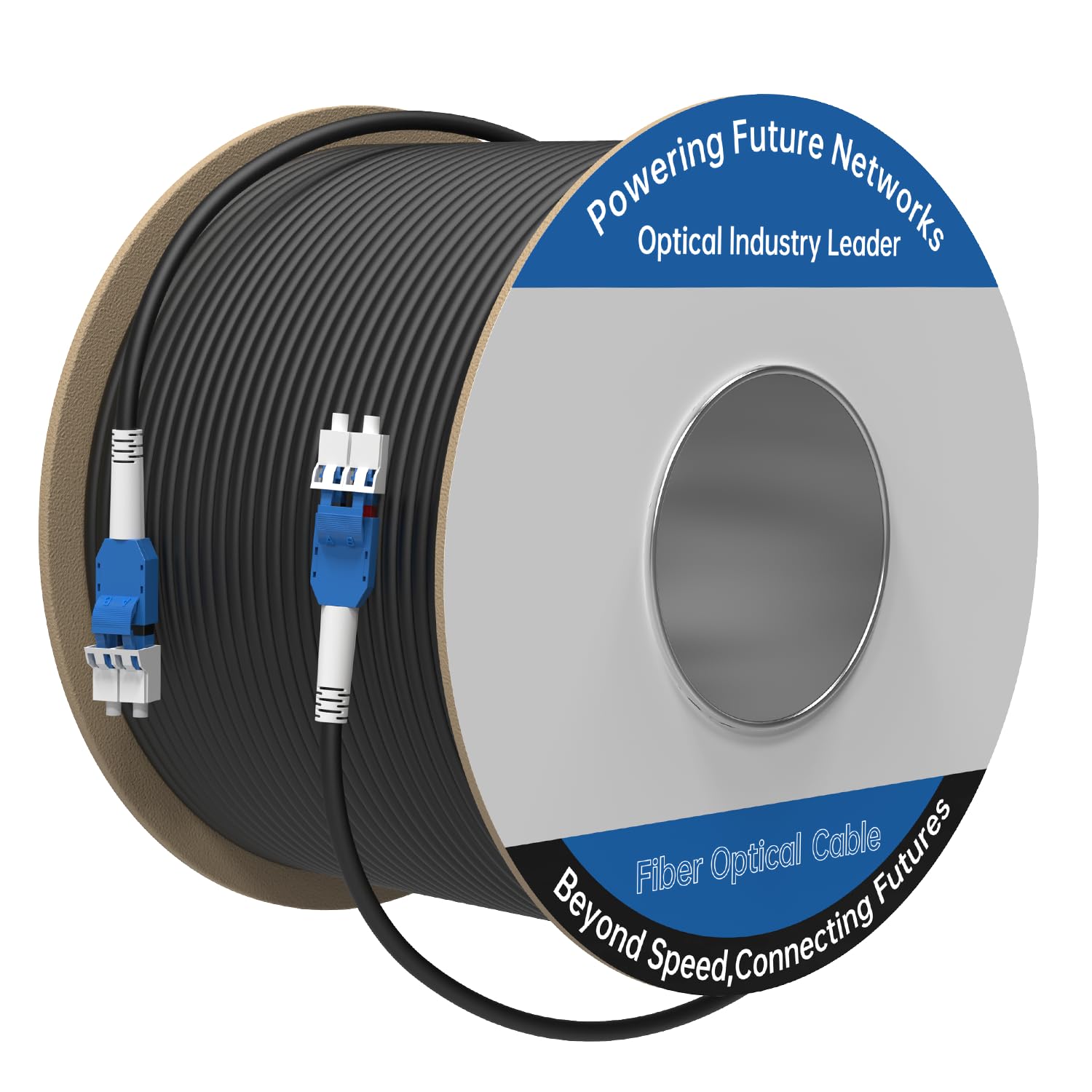 400M/1312FT LC to LC Armored Outdoor Fiber Optic Cable, Single Mode Duplex 9/125μm SMF Fiber Patch Cord, OS1/OS2 Compatible, Black LSZH Jacket, Uniboot Jumper for FTTH, Data Center, Long-Distance Use