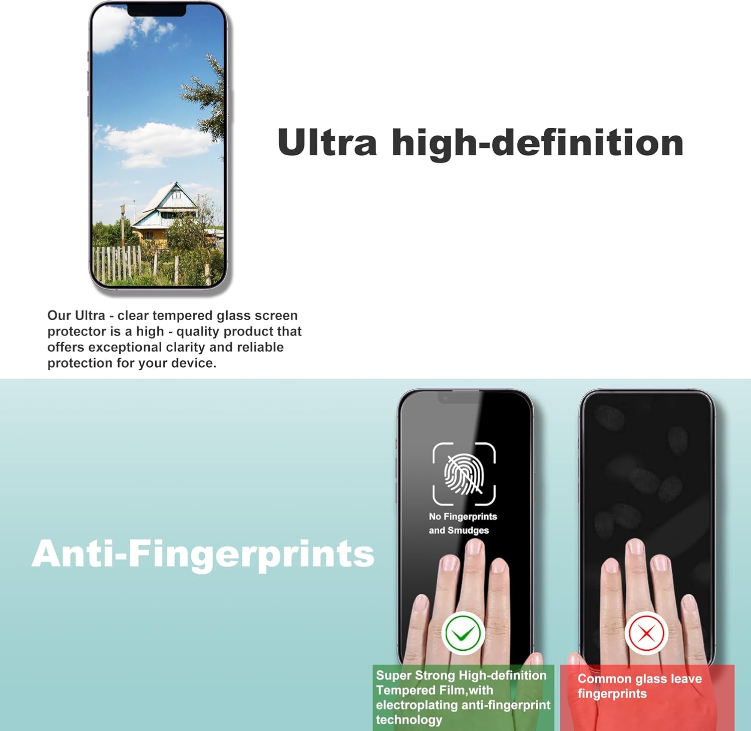 2 Pack Screen Protector Tempered Glass for iPhone 12 Pro Max 6.7-Inch Auto Dust Removal, No Bubbles, High Definition Clear, Easy Installation