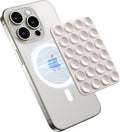 GONEZ Magnetic Suction Cup Phone Mount for MagSafe Case, Removable Silicone Sticky Grip for iPhone 12/13/14/15/16, Hands-Free Selfies and Videos for TikTok & Instagram Influencer/Creator, Stone