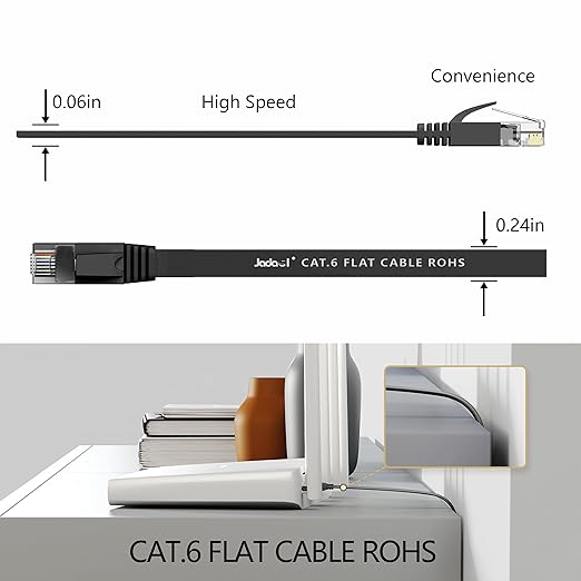 Jadaol Cat 6 Ethernet Cable 15 ft, 10Gbps Support Cat8 Cat7 Network, Flat RJ45 - Image 4