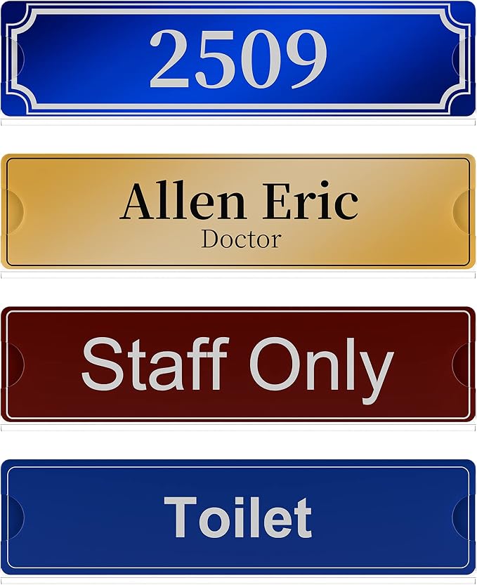 Richboom Acrylic Wall Name Plate Holder, 2x8 Inch, 10 Pack Clear Acrylic Sign - Image 5