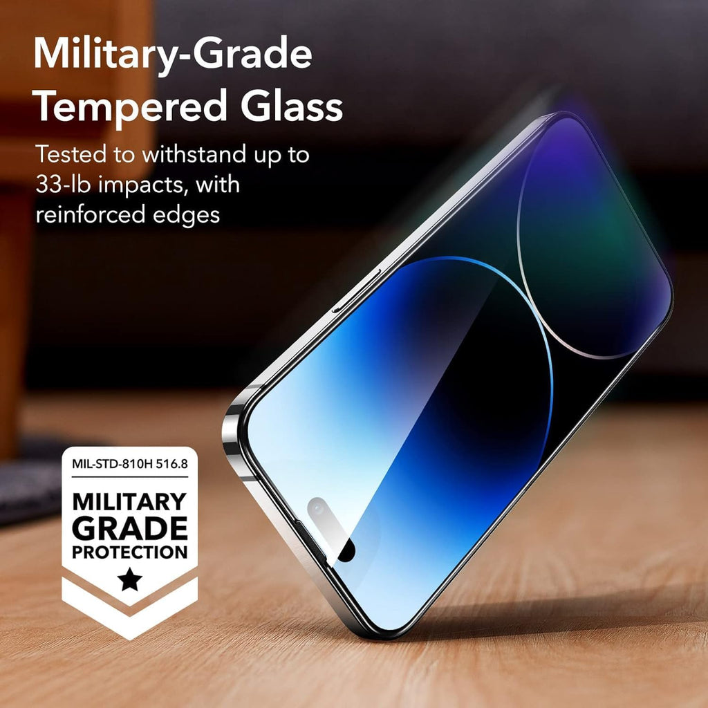 ESR 3 Pack for iPhone 14 Pro Screen Protector, [9H Hardness] [Military Grade Shatterproof] Tempered Glass Film with Easy Installation Tool, HD Clear, Scratch Resistant