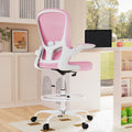 Drafting Chair, Tall Office Chair with Flip-up Armrests Executive Ergonomic Computer Standing Desk Chair, Office Drafting Chair with Lumbar Support and Adjustable Footrest Ring