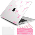 DONGKE for M4 MacBook Pro 16 Inch Case 2024 2023 2021 A3403 A3186 M3 A2991 M2 A2780 M1 A2485 Pro/Max Chip, Plastic Hard Shell Case & Keyboard Cover for Mac Pro 16 with Touch ID, Pink Bows
