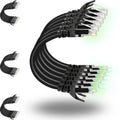 Rapink Patch Cables Cat6 5ft (24 Pack), Ethernet Patch Cable 10G Support, Cat 6 Patch Cable for Patch Panel to Switch, Flexiable Cat 6 Ethernet Cable with Gold Plated Black