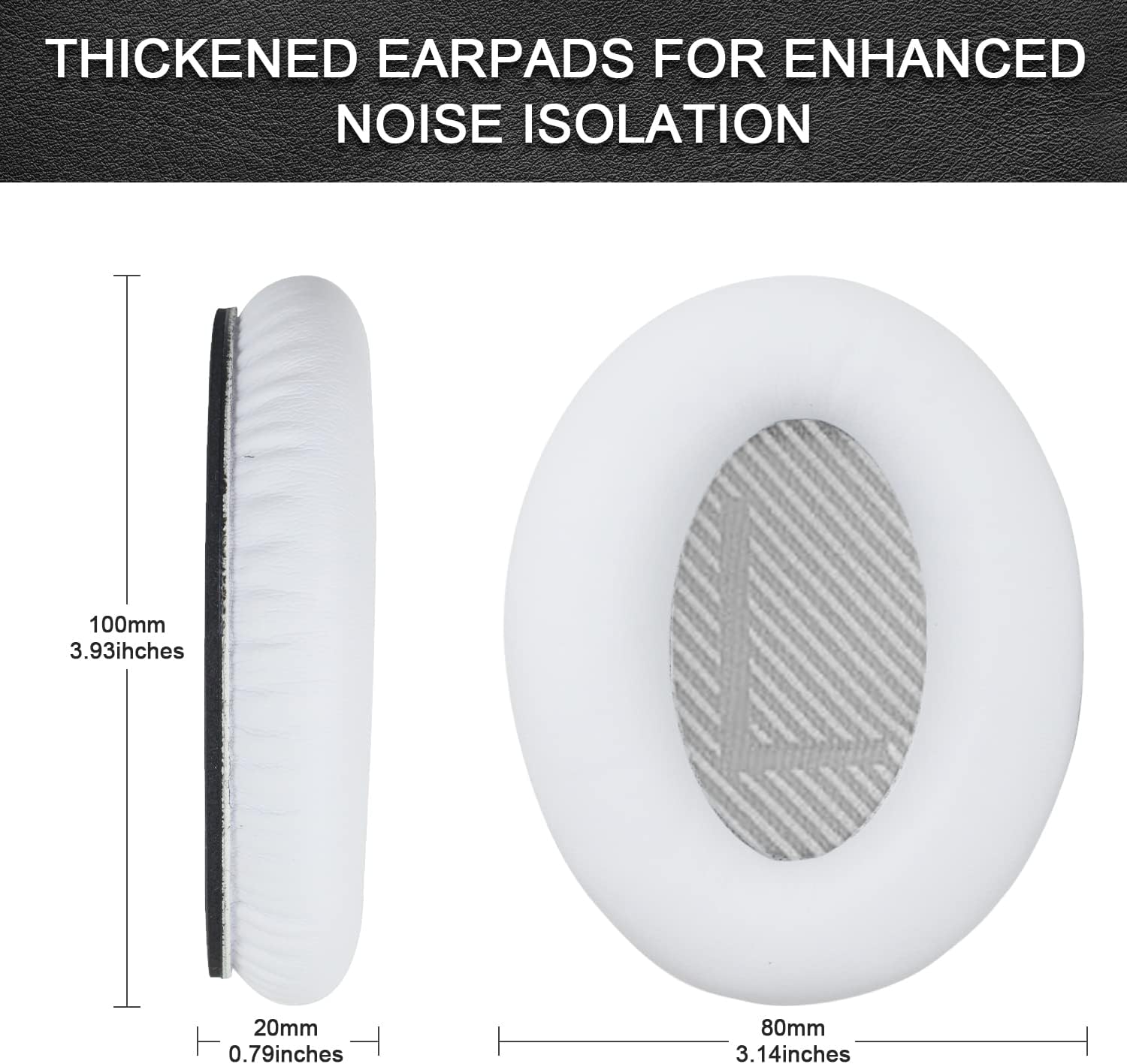 Replacement Ear Pads for Bose QuietComfort 35 35 II 15 25(qc 35 25 15/QC35 ii), Headphone Ear Covers, High Density Memory Cotton, Soft Leather, Adaptive Noise Isolation Headphones Pads Cushions