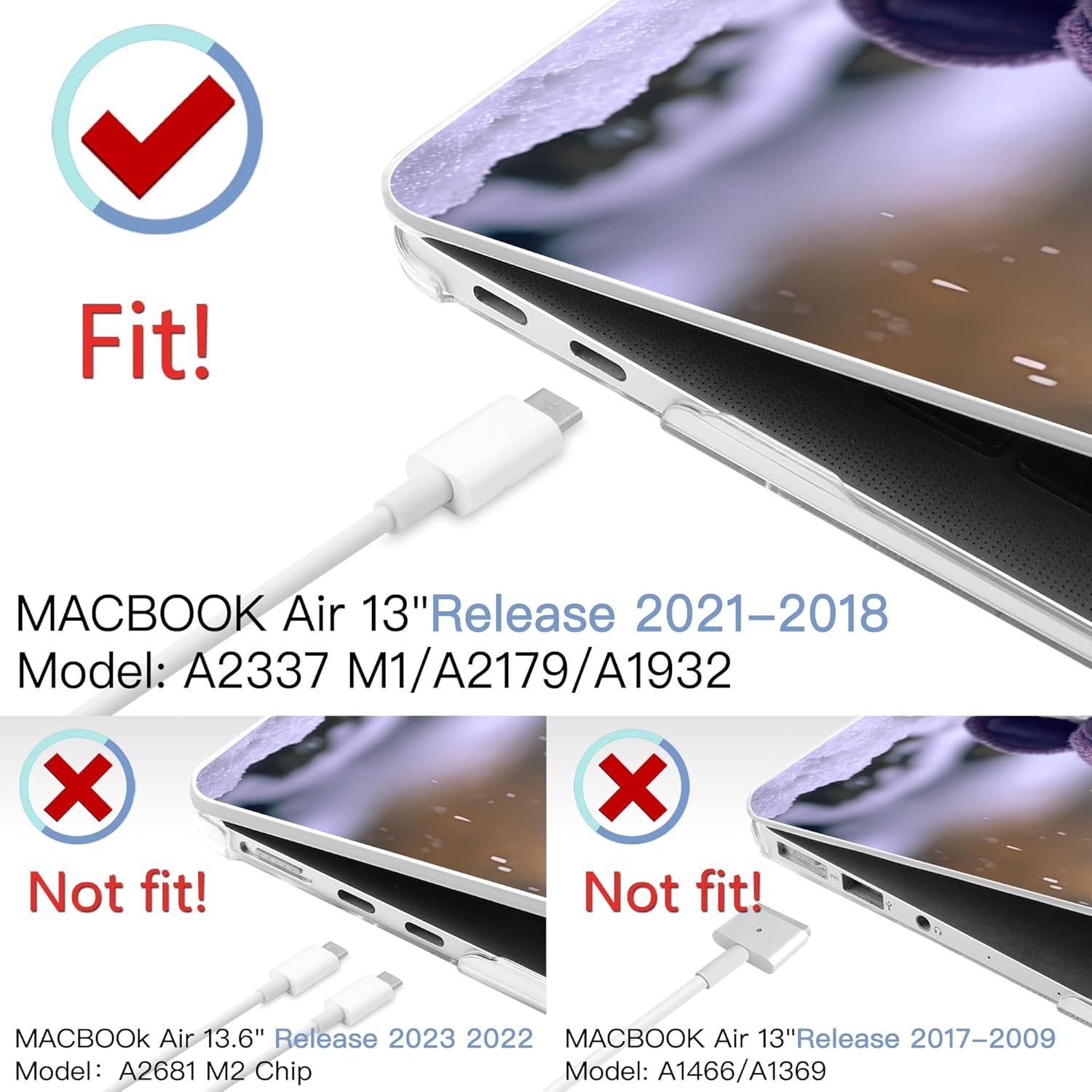 MEEgoodo for MacBook Air 13 inch Case 2021 2020 2019 2018 Released A2337 M1 A2179 A1932 with Touch ID, Plastic Hard Shell & Keyboard Cover Compatible with MacBook Air Case 13.3, Cute Dragon Cub