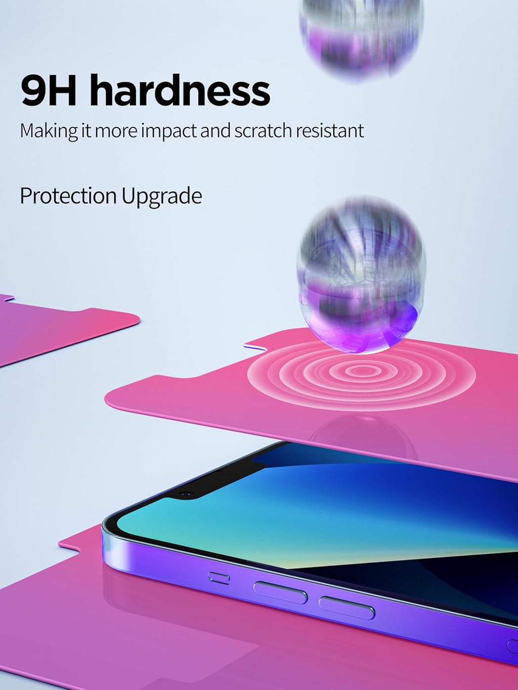 Compatible for iPhone 12 Pro Max Privacy Screen Protector Tempered Glass 6.7 Inch, Pink Gradient Anti Spy Anti Blue Light HD Easy Installation