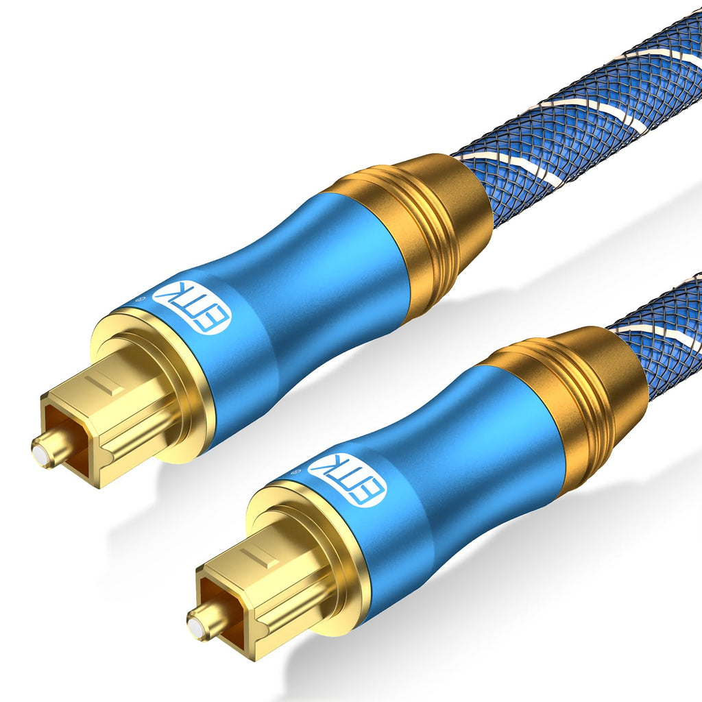 EMK Digital Optical Audio Cable Fiber Optical Toslink Cable SPDIF Audio Cable Male to Male Cord for Home Theater, Sound Bar, TV, PS4, Xbox, PlayStation & More (10Feet/3M)
