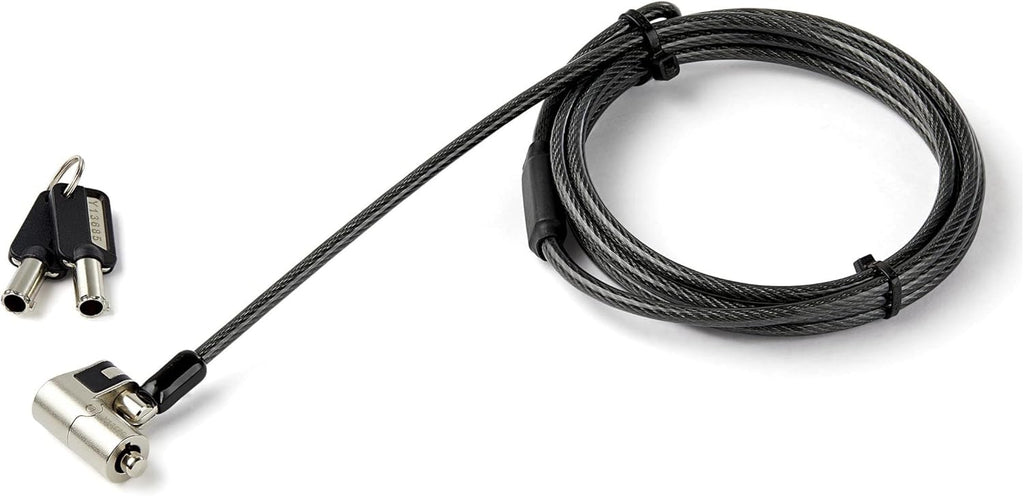 6.5 [2m] 3-in-1 Universal Laptop Cable Lock - Keyed Security Lock for K-Slot, Nano & Wedge Slot Desktop/Laptop - Anti-Theft