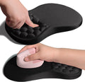 Ergonomic Joint Wrist Support Mouse Pad with Memory Foam Cushion Massage Bump, Carpal Tunnel Pain Relief Mousepad Slope Design for Wrist Rest, 11.8x7.9 in, Black