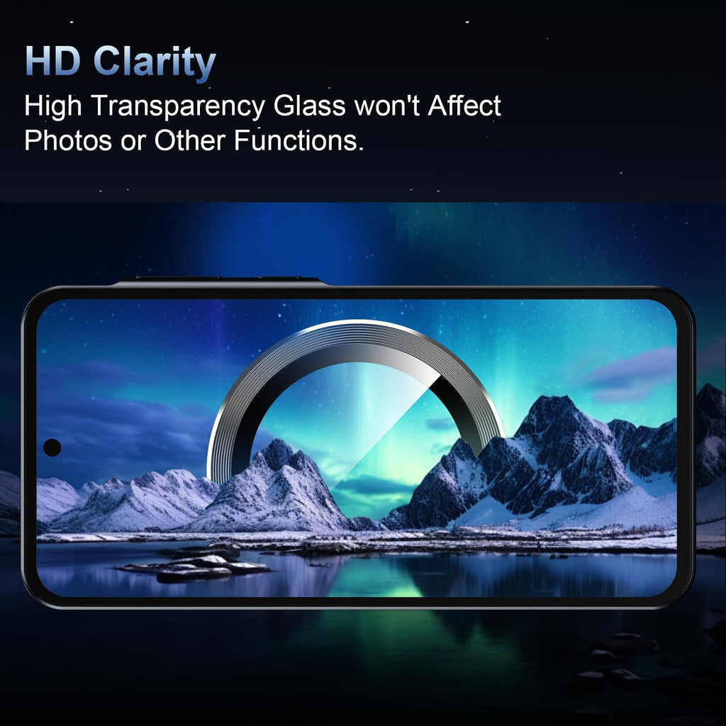 Korecase for Galaxy S25 Plus Camera Lens Protector, 9H Tempered Glass Anti Scratch Camera Screen Protector Shockproof Film Shcokproof Metal Ring Lens Protecor for Galaxy S25+Plus (Black)
