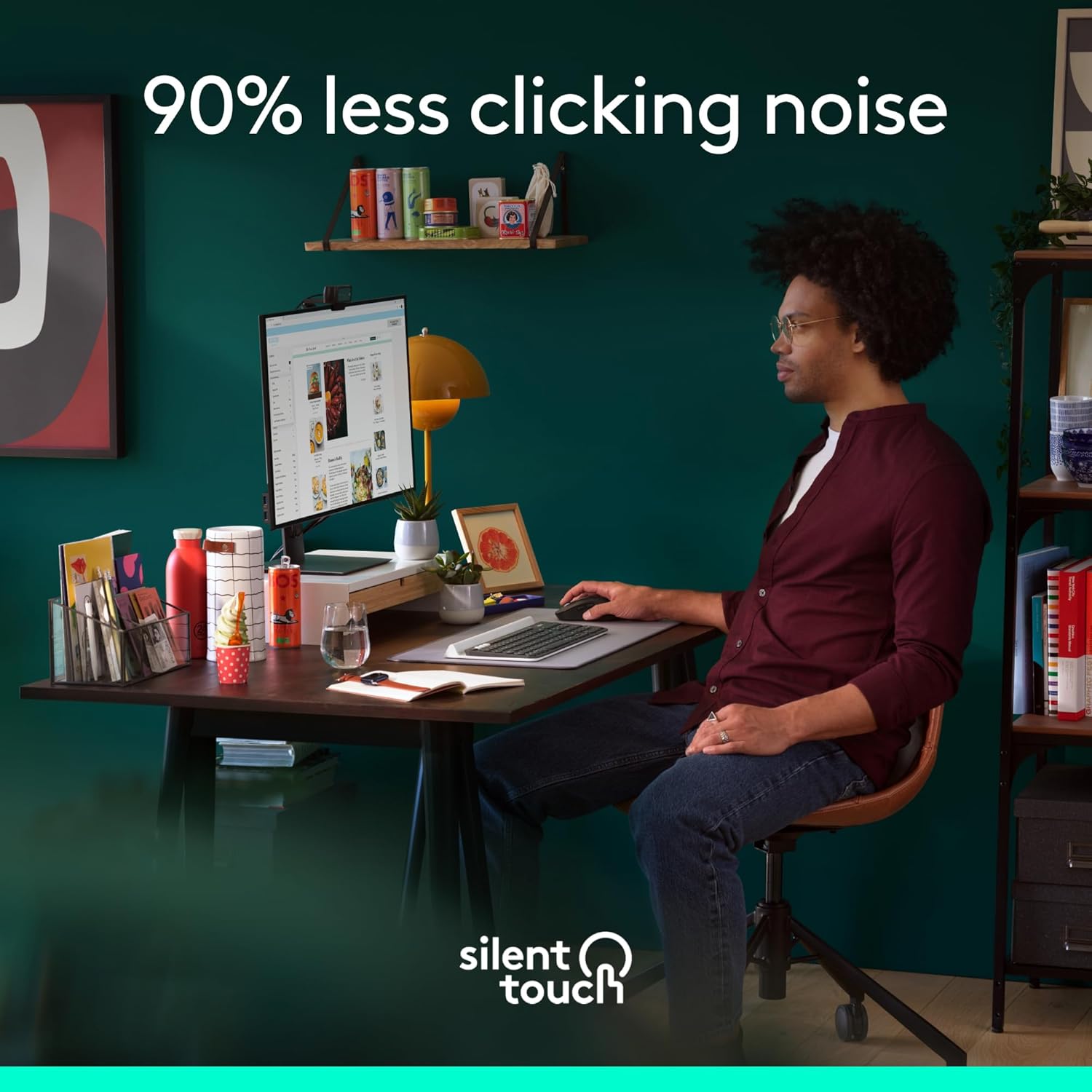 Logitech Wireless Mouse Signature M650 L Full Size - Large Hands, 2-Year Battery, Silent Clicks, Customizable Buttons, Bluetooth, PC/Mac/Chromebook - Classic Red, Right-Handed, Large