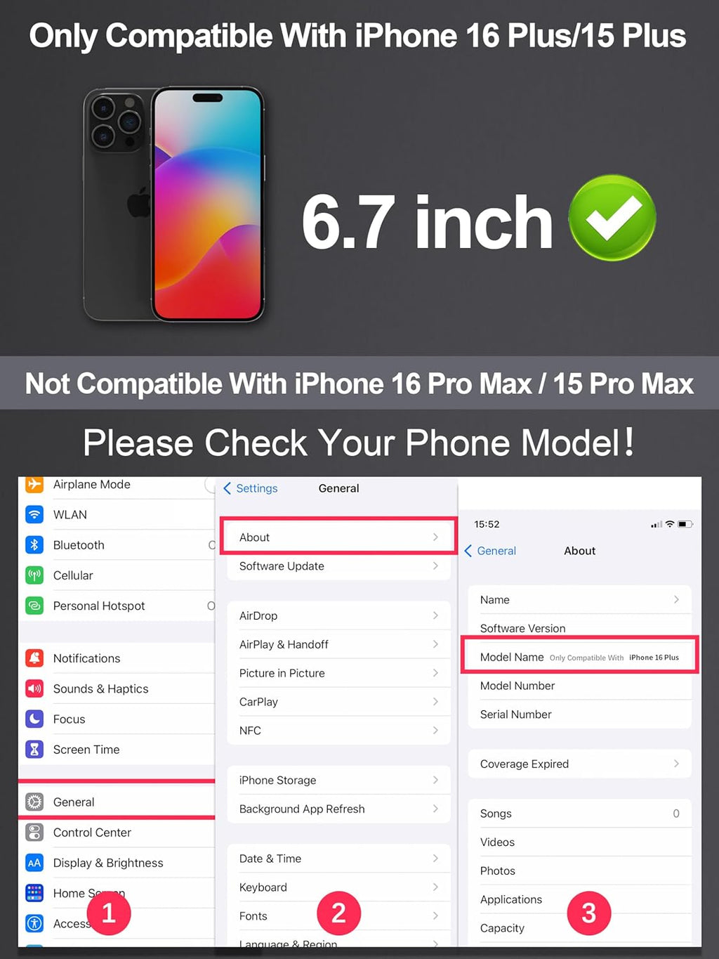 Compatible for iPhone 16 Plus Privacy Screen Protector 6.7 inch, Anti Spy Anti Blue Light HD Tempered Glass Screen Protector Easy Installation, Case Friendly, 2 Pack Black