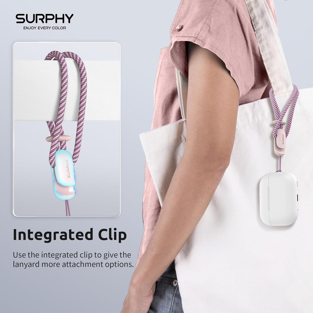 SURPHY 2 Pack Phone Lanyard for Cellphone Case, Phone Wrist Strap for Case, Cellphone Strap with 2-Color Braided, Charm Wrist Lanyard for Women and Men, Cellphone Wrist Lanyard for Women, Pink & Pink