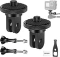 NEEWER Action Camera Tripod Mount Adapter with 1/4"-20 Screw Aluminum Alloy Accessories Compatible with Insta360 X5 X4 X3 GoPro Hero 13 12 DJI Osmo Action 5 Pro 4 3 AKASO APEMAN, GP-81