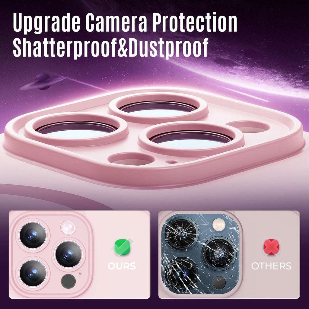 Designed for iPhone 12 Pro Case, Compatible with MagSafe, with Privacy Screen Protectors X2, [Camera Protection] [15FT Military Drop Protection] Shockproof Phone Case, 6.1", Pink