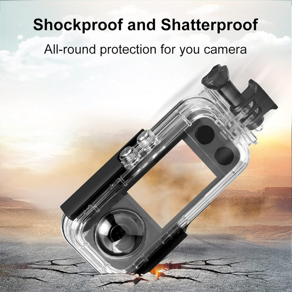 PULUZ 30m/98ft Dive Case for Insta360 X3 Underwater Waterproof Housing Cover Protective PC Shell Photography Housings with Bracket Insta 360 X3 Camera Accessories
