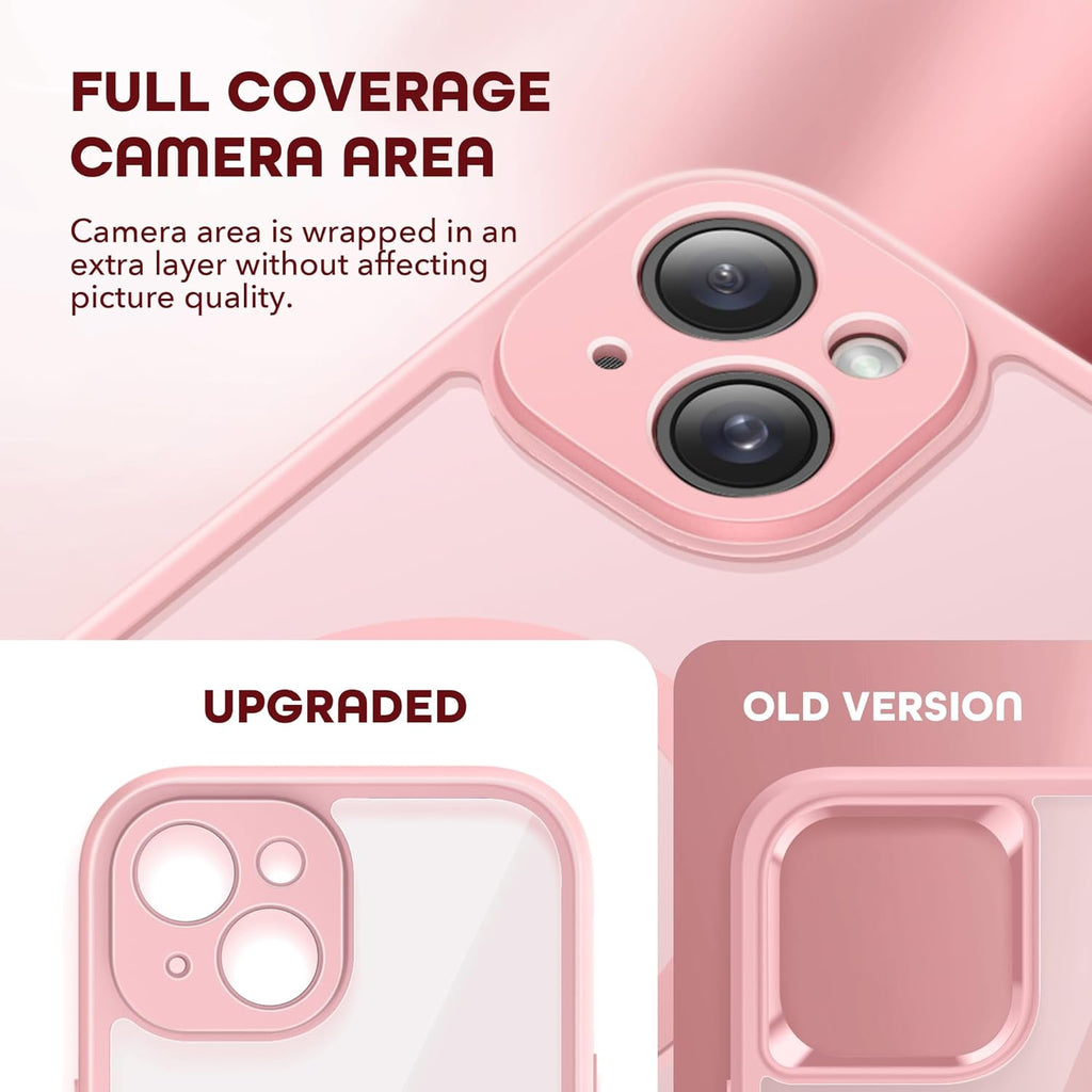 Magnetic for iPhone 15 Plus Case, Compatible with MagSafe, Built-in Privacy Screen Protector and Camera Protection, Anti Spy Full Body Dustproof Shockproof Hard Phone Case 6.7", Pink