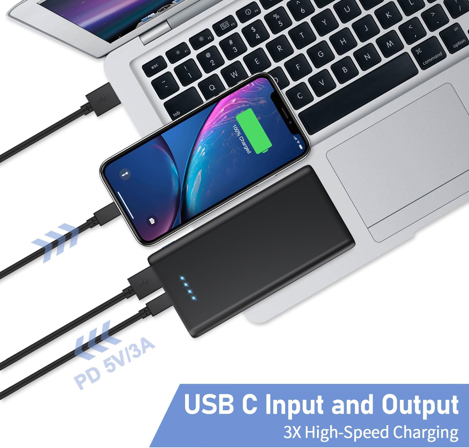 Portable Charger Power Bank 25,800mAh,5V/3A USB C in&Out Fast Phone Charging with Intelligent Smart IC,3 USB Port External Cell Phone Battery Pack Compatible with iPhone 16 15 14,GalaxyAndroid-Green