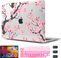 CISSOOK Hard Shell Case for MacBook Air 13 Inch A2337 M1 A1932 A2179 2021 2020 2019 2018 Released, Cherry Floral Beauty Cover with Keyboard Cover + Screen Protector for 2021 Air 13-Cherry Blossoms